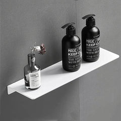 Bathroom Shelf Black Aluminum Kitchen Accessories Nail Bathroom Organizer Shower Storage Rack Shampoo Cosmetic White Shelves