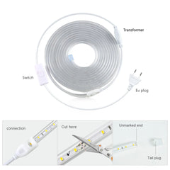 AC220V 110V EU US Plug Powered LED Cabinet Light Strip Kitchen Lamp Tape For Closet Wardrobe Cupboard Backlight Decor Lighting