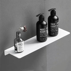 Bathroom Shelf Black Aluminum Kitchen Accessories Nail Bathroom Organizer Shower Storage Rack Shampoo Cosmetic White Shelves