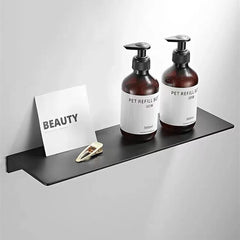 Bathroom Shelf Black Aluminum Kitchen Accessories Nail Bathroom Organizer Shower Storage Rack Shampoo Cosmetic White Shelves