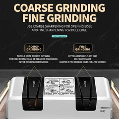 Electric Knife Sharpener Automatic Cut Sharpeners 15-Degree Bevel Crude and Fine Grooves Knives Scissors Kitchen Cutter Grinder