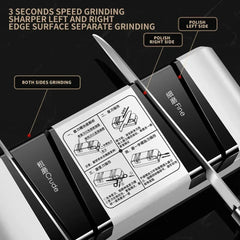 Electric Knife Sharpener Automatic Cut Sharpeners 15-Degree Bevel Crude and Fine Grooves Knives Scissors Kitchen Cutter Grinder