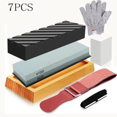 Knife Sharpening Stone Kit  Kitchen Knife Sharpener Whetstone Dual Side Set Grinding Shapner Whetstone Knife Sharpener Tool