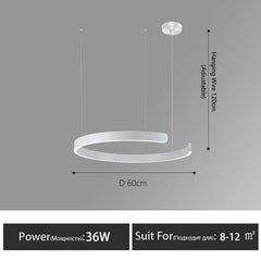 Nordic Led Ring Chandelier Modern Design Rose Gold Black White and Gold Lamp For Living Room Staircase Hotel Kitchen Bar Lights