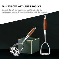 Potato Masher Mashed Potatoes Tool Avocado Metal Wood Stainless Steel Household Presser Kitchen Gadget Baby Vegetable
