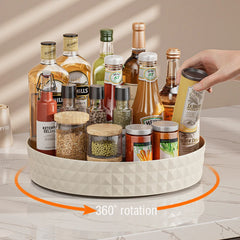 1Pc Kitchen Storage Spice Rack 360 Degree Rotating Cabinet Organizer Tray Non-Slip Spice Round Rack Plate Cosmetic Organizer
