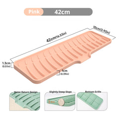 Kitchen Faucet Silicone Mat Bathroom Anti-Slip Sink Drain Mat, Slope Diversion Drainage Mat, Tableware Drying Protection Mat
