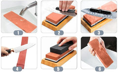 Knife Sharpening Stone Kit  Kitchen Knife Sharpener Whetstone Dual Side Set Grinding Shapner Whetstone Knife Sharpener Tool