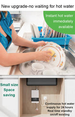 Remote Instantaneous Tankless Electric Hot Water Heater Kitchen Instant Heating Faucet Tap Bathroom Shower Temperature Setting