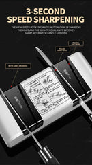 Electric Knife Sharpener Automatic Cut Sharpeners 15-Degree Bevel Crude and Fine Grooves Knives Scissors Kitchen Cutter Grinder