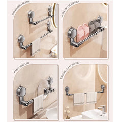 30-80cm Bathroom Suction Cup Wall Towel Holder No-punching Retractable Towel Robe Coat Rack Kitchen Bathroom Organizer Shelf Acc