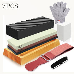 Knife Sharpening Stone Kit  Kitchen Knife Sharpener Whetstone Dual Side Set Grinding Shapner Whetstone Knife Sharpener Tool