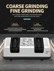 Electric Knife Sharpener Automatic Cut Sharpeners 15-Degree Bevel Crude and Fine Grooves Knives Scissors Kitchen Cutter Grinder