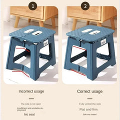 Lightweight Folding Step Stool Multi Purpose Handheld Thickened Footstool* Non-Slip Plastic Small Benches Kitchen