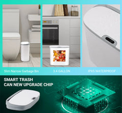 Automatic Bathroom Trash Can with Lid, Touchless Small Trash Can, Motion Sensor Waterproof Slim Garbage Can for Kitchen, Bedroom