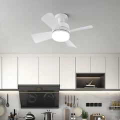 E27 40W 52Cm Ceiling Fan With Led Light Remote Control White For Kitchen Bedroom Dining Room Patio