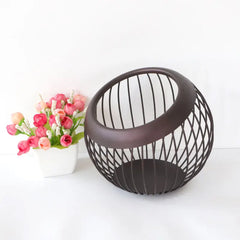 Coffee Pod Metal Holder Large Capacity Ball Shaped Holder Storage Basket Fruit Plate Drain Basket Home Kitchen Storage Basket