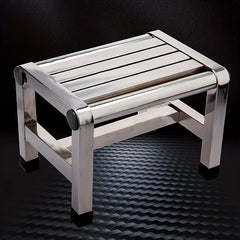 1Pc Multi-purpose Stainless Steel Stool - Durable Thick & Sturdy Stool, Ideal for Living Room, Bathroom, Kitchen and Corridors