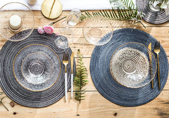 4pcs Round Table Mat Woven Ramie Placemats Anti Slip Dining Table Mats Non-Slip Tableware Bowl Pads Kitchen Drink Cup Coasters