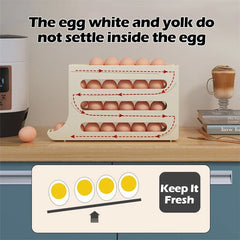 4 Layers Automatic Rolling Egg Holder Rack Kitchen Refrigerator Egg Dispenser Fridge Egg Storage Box Kitchen Storage Container