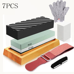 Knife Sharpening Stone Kit  Kitchen Knife Sharpener Whetstone Dual Side Set Grinding Shapner Whetstone Knife Sharpener Tool