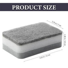 Magic Three Layers Cleaning Sponges Reusable Pan Pot Dishwashing Scouring Pads Household Kitchen Sponge Wipes Brush Clean Tools