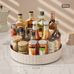 1Pc Kitchen Storage Spice Rack 360 Degree Rotating Cabinet Organizer Tray Non-Slip Spice Round Rack Plate Cosmetic Organizer