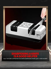 Electric Knife Sharpener Automatic Cut Sharpeners 15-Degree Bevel Crude and Fine Grooves Knives Scissors Kitchen Cutter Grinder
