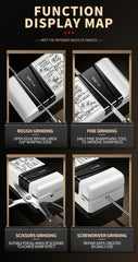 Electric Knife Sharpener Automatic Cut Sharpeners 15-Degree Bevel Crude and Fine Grooves Knives Scissors Kitchen Cutter Grinder
