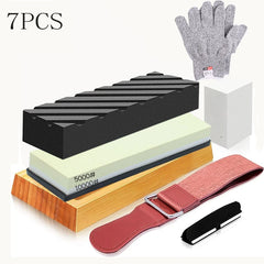 Knife Sharpening Stone Kit  Kitchen Knife Sharpener Whetstone Dual Side Set Grinding Shapner Whetstone Knife Sharpener Tool