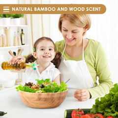 Bamboo Mixing Bowls Serving Plates Tableware Large Capacity Salad Bowl Dishes for Noodles Snacks Fruits Dessert Kitchen supplies