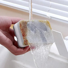 Magic Three Layers Cleaning Sponges Reusable Pan Pot Dishwashing Scouring Pads Household Kitchen Sponge Wipes Brush Clean Tools