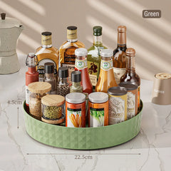 1Pc Kitchen Storage Spice Rack 360 Degree Rotating Cabinet Organizer Tray Non-Slip Spice Round Rack Plate Cosmetic Organizer