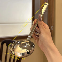 2pcs/set Soup Spoon and Slotted Spoon Set Long Handle Hot Pot Serving Utensil with Ergonomic Grip for Home Kitchen Use