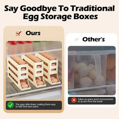 4 Layers Automatic Rolling Egg Holder Rack Kitchen Refrigerator Egg Dispenser Fridge Egg Storage Box Kitchen Storage Container