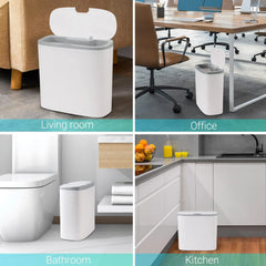 Automatic Bathroom Trash Can with Lid, Touchless Small Trash Can, Motion Sensor Waterproof Slim Garbage Can for Kitchen, Bedroom