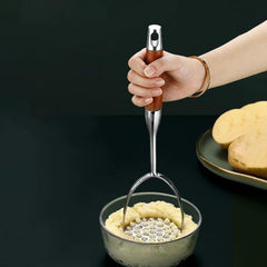 Potato Masher Mashed Potatoes Tool Avocado Metal Wood Stainless Steel Household Presser Kitchen Gadget Baby Vegetable