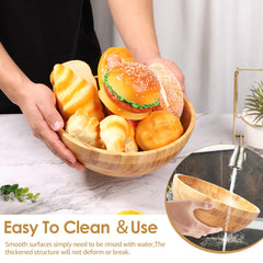 Bamboo Mixing Bowls Serving Plates Tableware Large Capacity Salad Bowl Dishes for Noodles Snacks Fruits Dessert Kitchen supplies