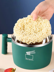 Stainless Steel Bowl With Lid For Instant Noodles Sealed And Portable Drain Bowl For Kitchen Utensils Instant Noodle Partner