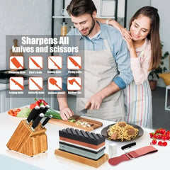 Knife Sharpening Stone Kit  Kitchen Knife Sharpener Whetstone Dual Side Set Grinding Shapner Whetstone Knife Sharpener Tool