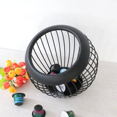 Coffee Pod Metal Holder Large Capacity Ball Shaped Holder Storage Basket Fruit Plate Drain Basket Home Kitchen Storage Basket