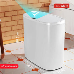 Automatic Bathroom Trash Can with Lid, Touchless Small Trash Can, Motion Sensor Waterproof Slim Garbage Can for Kitchen, Bedroom