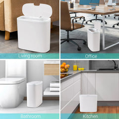 Automatic Bathroom Trash Can with Lid, Touchless Small Trash Can, Motion Sensor Waterproof Slim Garbage Can for Kitchen, Bedroom