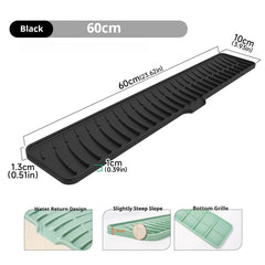 Kitchen Faucet Silicone Mat Bathroom Anti-Slip Sink Drain Mat, Slope Diversion Drainage Mat, Tableware Drying Protection Mat