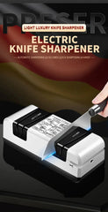 Electric Knife Sharpener Automatic Cut Sharpeners 15-Degree Bevel Crude and Fine Grooves Knives Scissors Kitchen Cutter Grinder