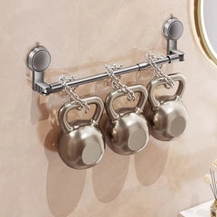 30-80cm Bathroom Suction Cup Wall Towel Holder No-punching Retractable Towel Robe Coat Rack Kitchen Bathroom Organizer Shelf Acc