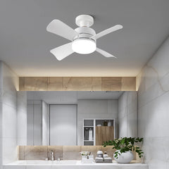 E27 40W 52Cm Ceiling Fan With Led Light Remote Control White For Kitchen Bedroom Dining Room Patio