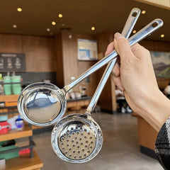 2pcs/set Soup Spoon and Slotted Spoon Set Long Handle Hot Pot Serving Utensil with Ergonomic Grip for Home Kitchen Use
