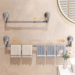 30-80cm Bathroom Suction Cup Wall Towel Holder No-punching Retractable Towel Robe Coat Rack Kitchen Bathroom Organizer Shelf Acc