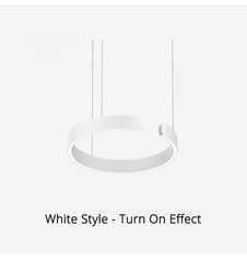 Nordic Led Ring Chandelier Modern Design Rose Gold Black White and Gold Lamp For Living Room Staircase Hotel Kitchen Bar Lights